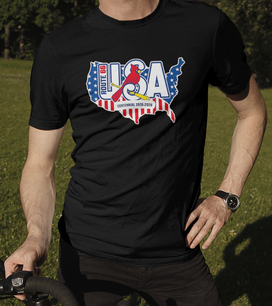 Route 66 USA Centennial 1926 2026 Springfield Cardinals T-Shirt