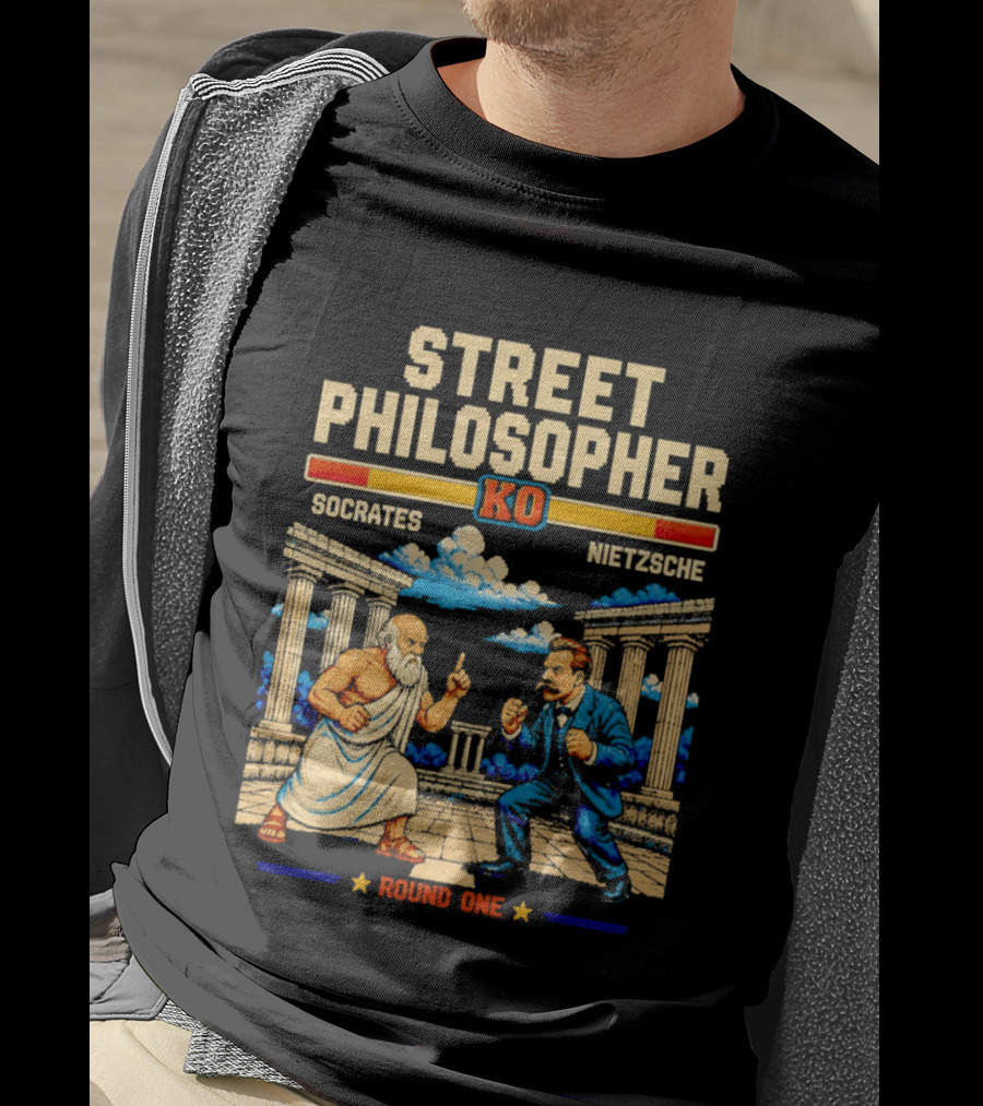 Street Philosopher KO Socrates Nietzsche Round One Colosseum Showdown T-Shirt