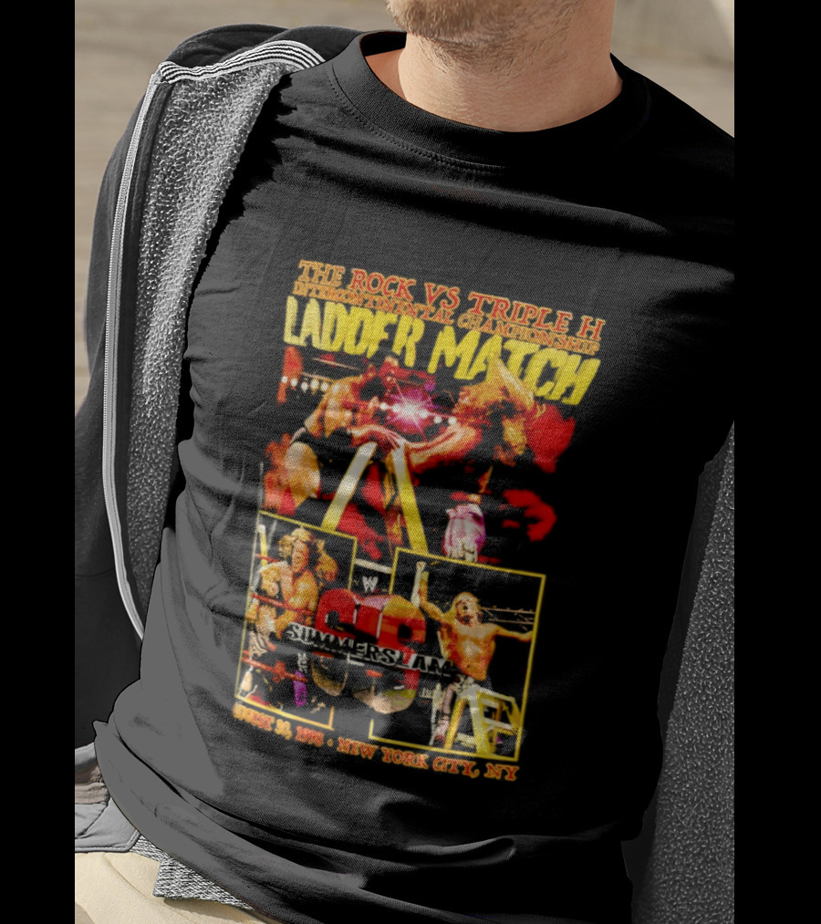 WWE SummerSlam 1998 The Rock Vs Triple H Ladder Match Intercontinental Championship New York City T-Shirt