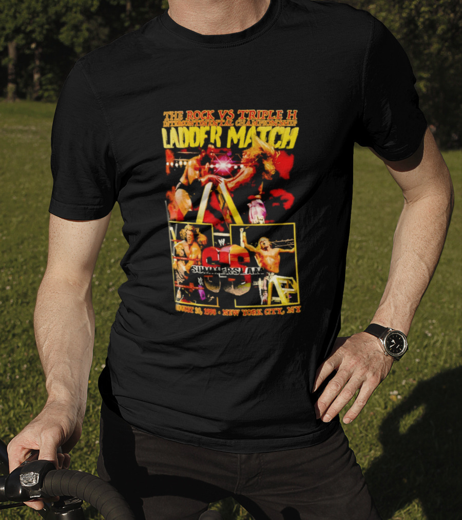 WWE SummerSlam 1998 The Rock Vs Triple H Ladder Match Intercontinental Championship New York City T-Shirt