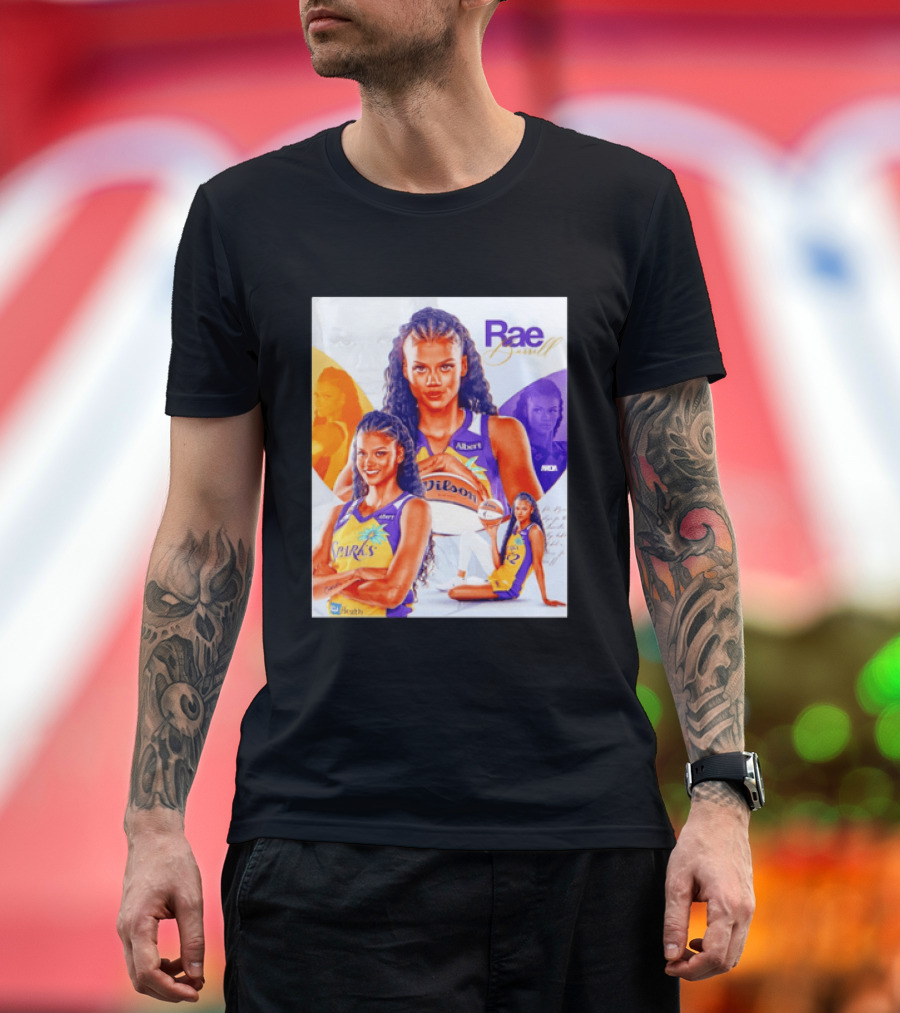 WNBA Rae Burrell Los Angeles Sparks No 22 Wilson Basketball Collage T-Shirt