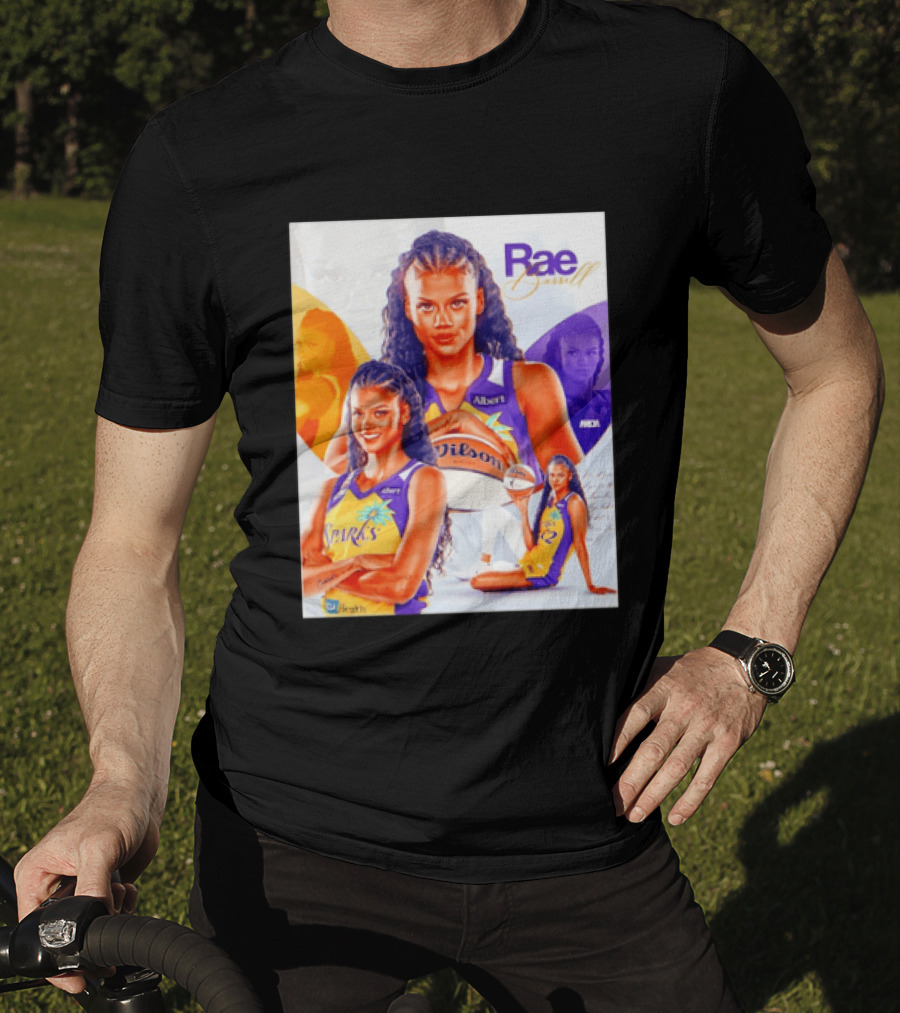 WNBA Rae Burrell Los Angeles Sparks No 22 Wilson Basketball Collage T-Shirt