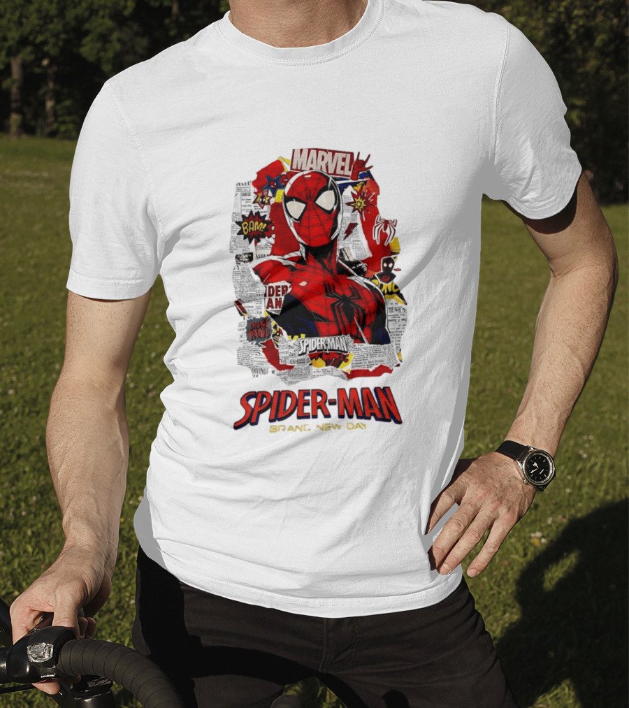 Marvel Spider Man Brand New Day Comic Collage T-Shirt