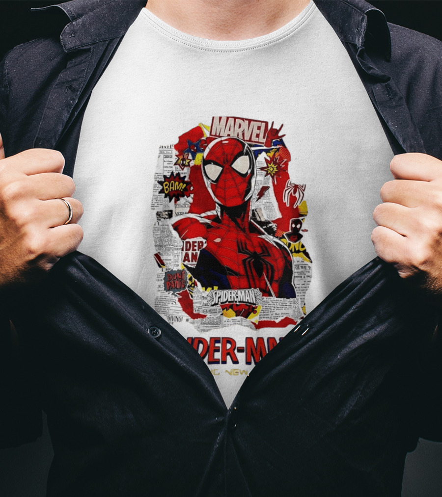 Marvel Spider Man Brand New Day Comic Collage T-Shirt