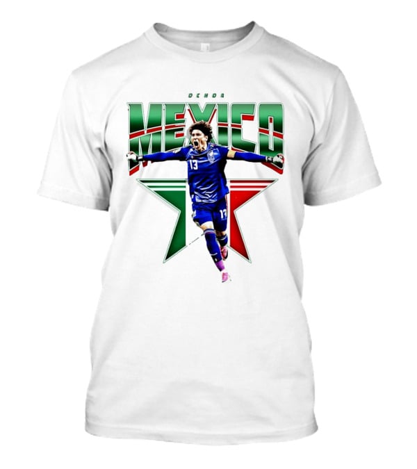 Ochoa Mexico 13 Goalkeeper Tri Color Starburst T-Shirt