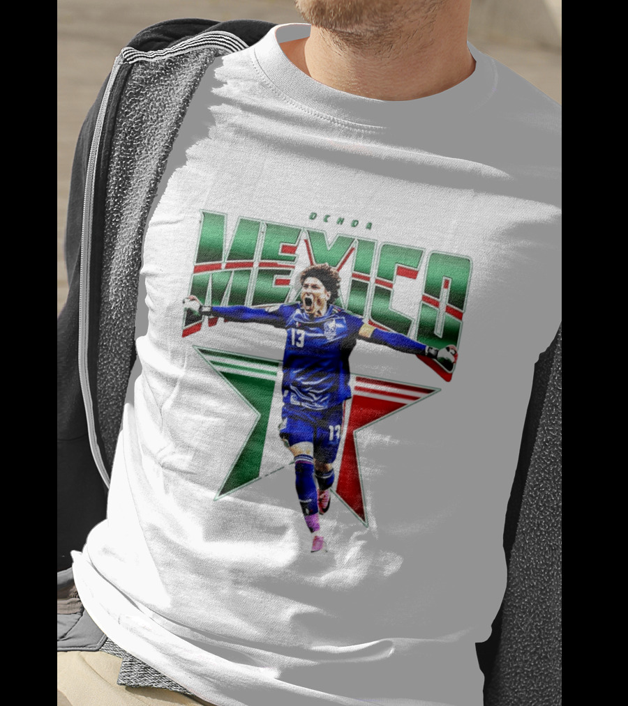 Ochoa Mexico 13 Goalkeeper Tri Color Starburst T-Shirt