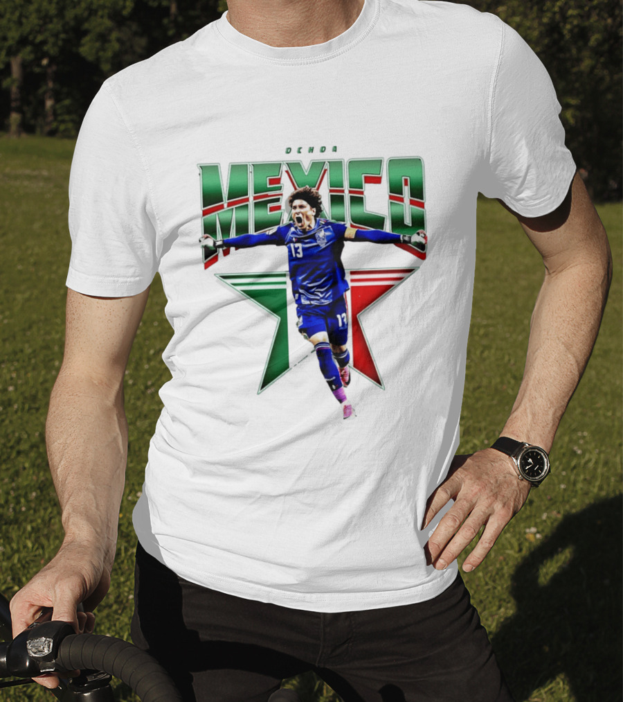 Ochoa Mexico 13 Goalkeeper Tri Color Starburst T-Shirt