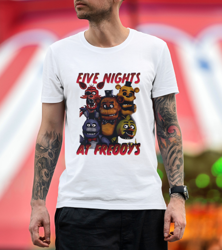 Five Nights At Freddy's Cartoon Characters Freddy Bonnie Chica Foxy T-Shirt