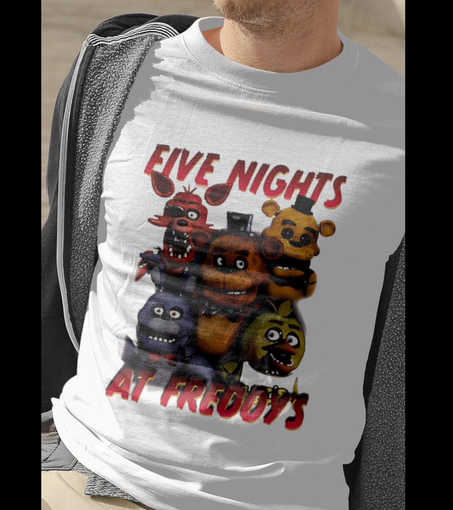 Five Nights At Freddy's Cartoon Characters Freddy Bonnie Chica Foxy T-Shirt