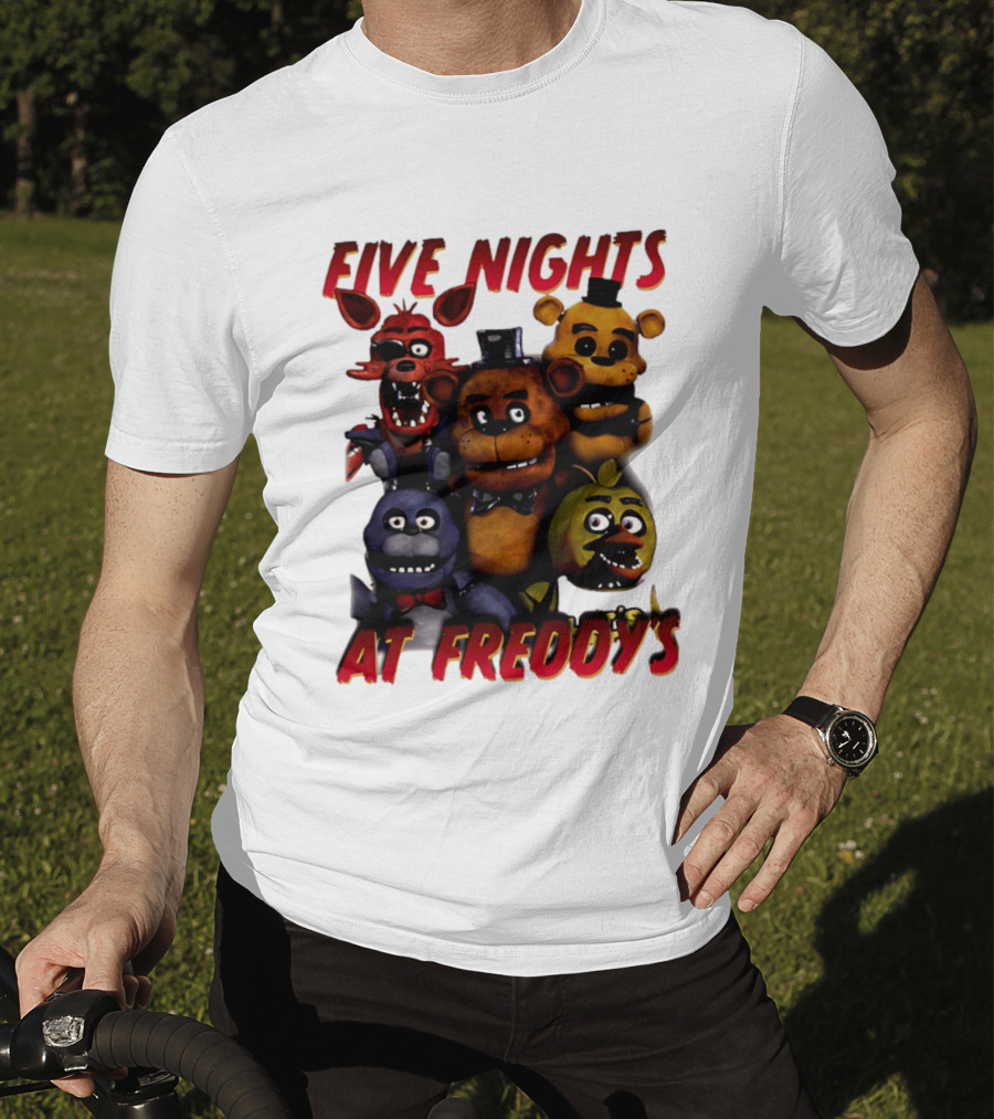 Five Nights At Freddy's Cartoon Characters Freddy Bonnie Chica Foxy T-Shirt