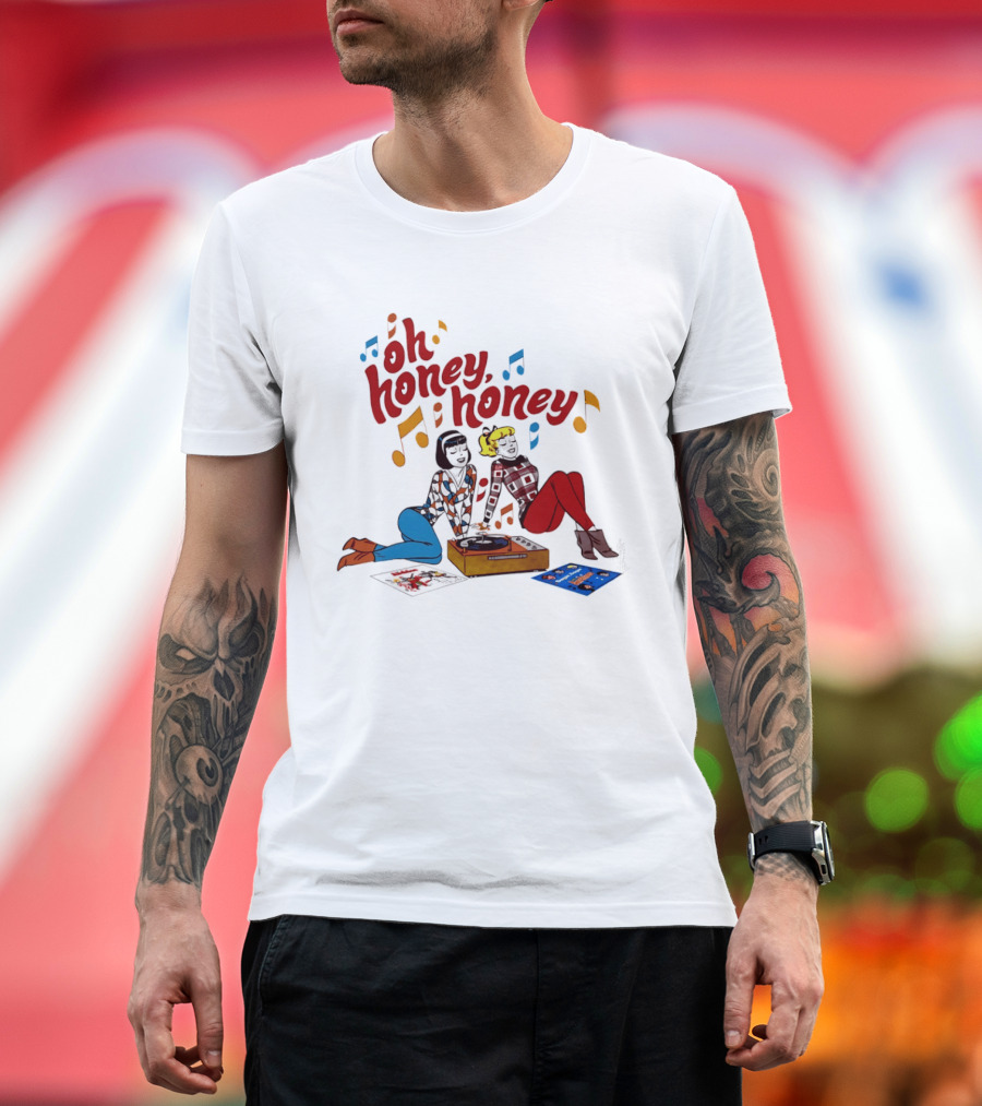 Oh Honey Honey Cartoon Style Retro Fashion Girl Music T-Shirt