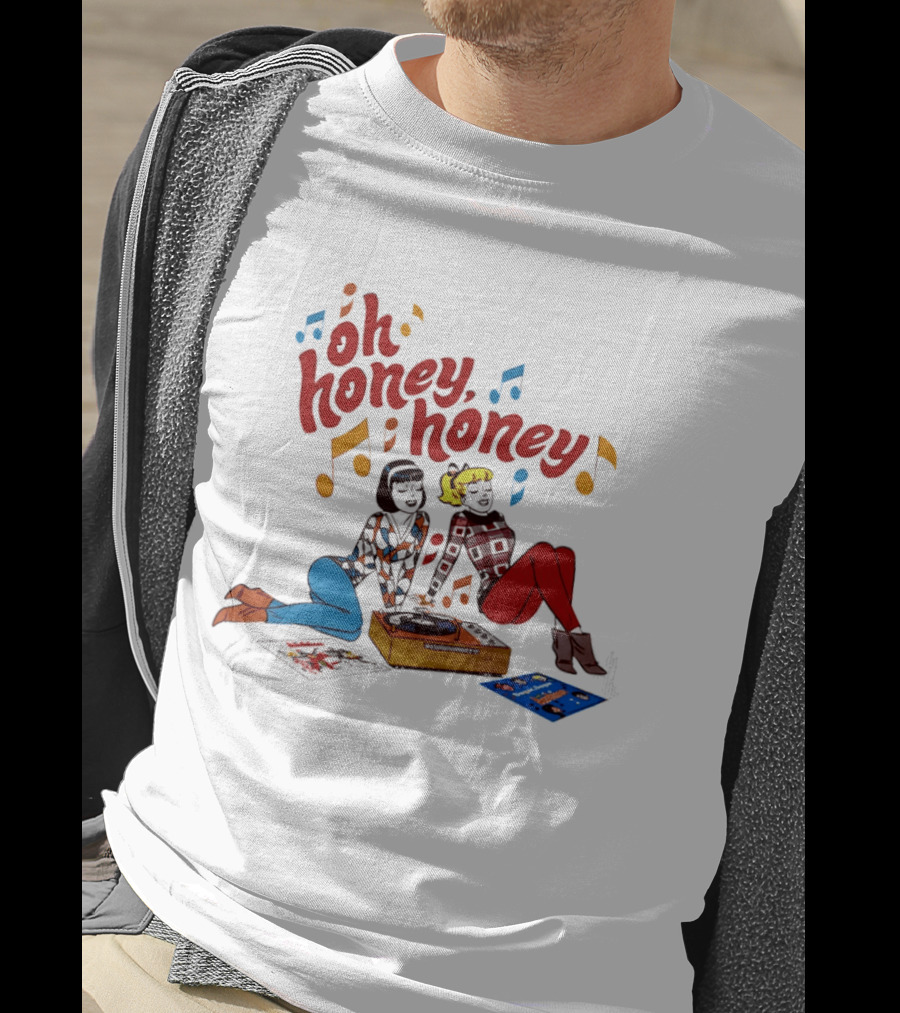 Oh Honey Honey Cartoon Style Retro Fashion Girl Music T-Shirt