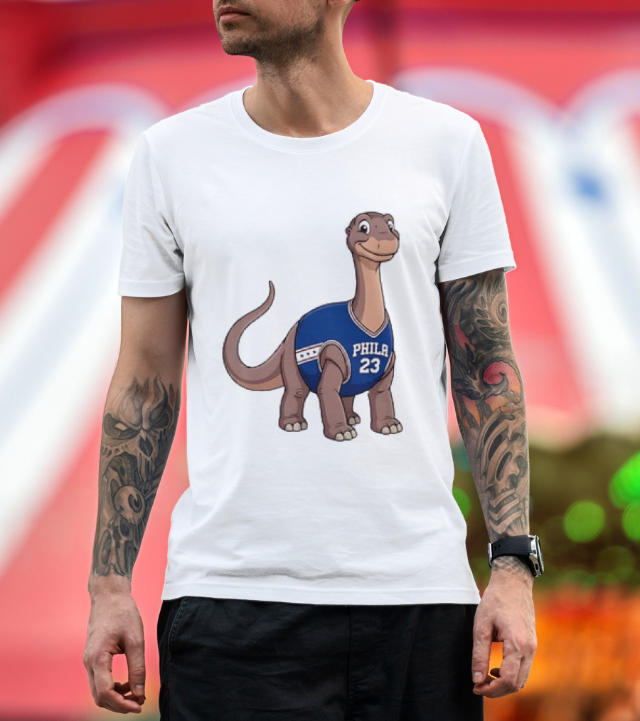 Phila 23 Dinosaur In Philadelphia 76ers Basketball Jersey T-Shirt