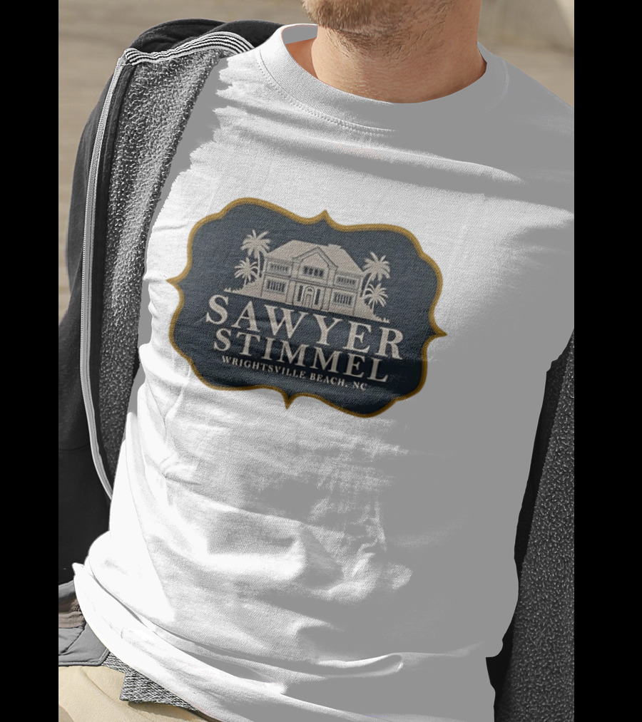 Sawyer Stimmel Wrightsville Beach NC House And Palm Trees T-Shirt