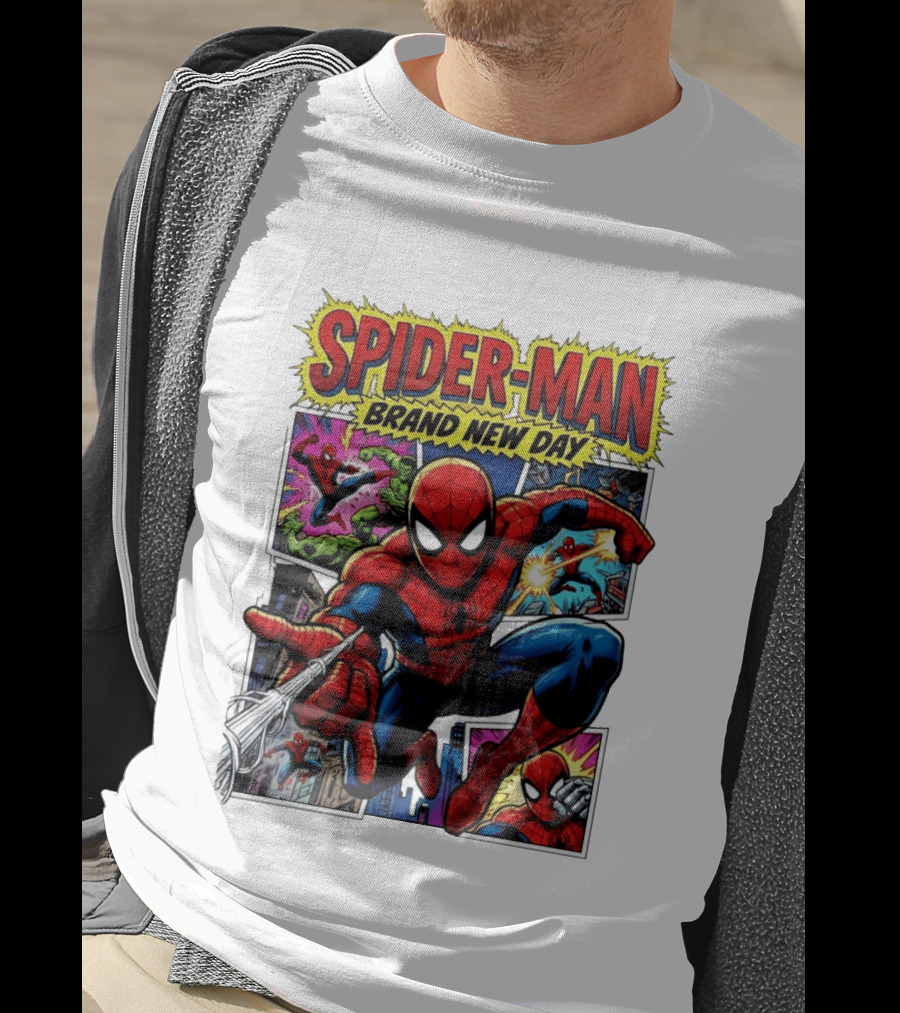 Spider Man Brand New Day Collage Marvel Comic Adventure T-Shirt