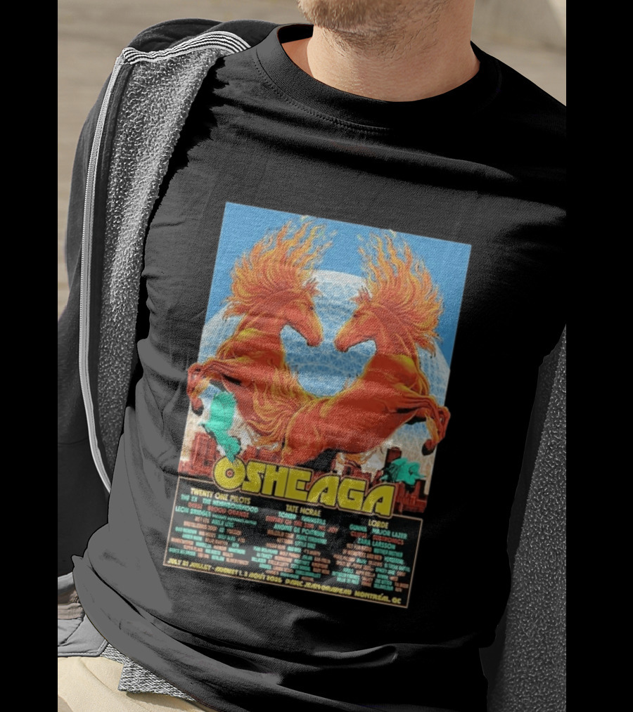 19th Annual Osheaga Music And Arts Festival July 31 To August 2 2026 Headliners Twenty One Pilots Tate McRae Lorde Parc Jean Drapeau Montreal Canada T-Shirt