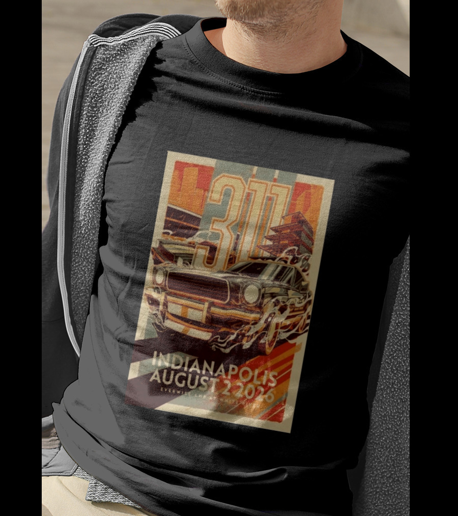 311 Indianapolis August 2 2026 Everwise Amphitheater With Classic Car T-Shirt