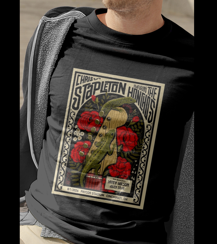 Chris Stapleton Featuring The Honchos Lainey Wilson Allen Stone Cincinnati 2026 Paycor Stadium August 1 T-Shirt