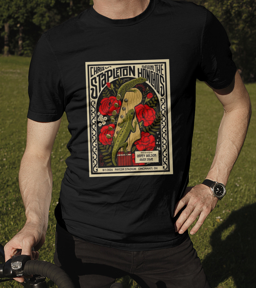 Chris Stapleton Featuring The Honchos Lainey Wilson Allen Stone Cincinnati 2026 Paycor Stadium August 1 T-Shirt