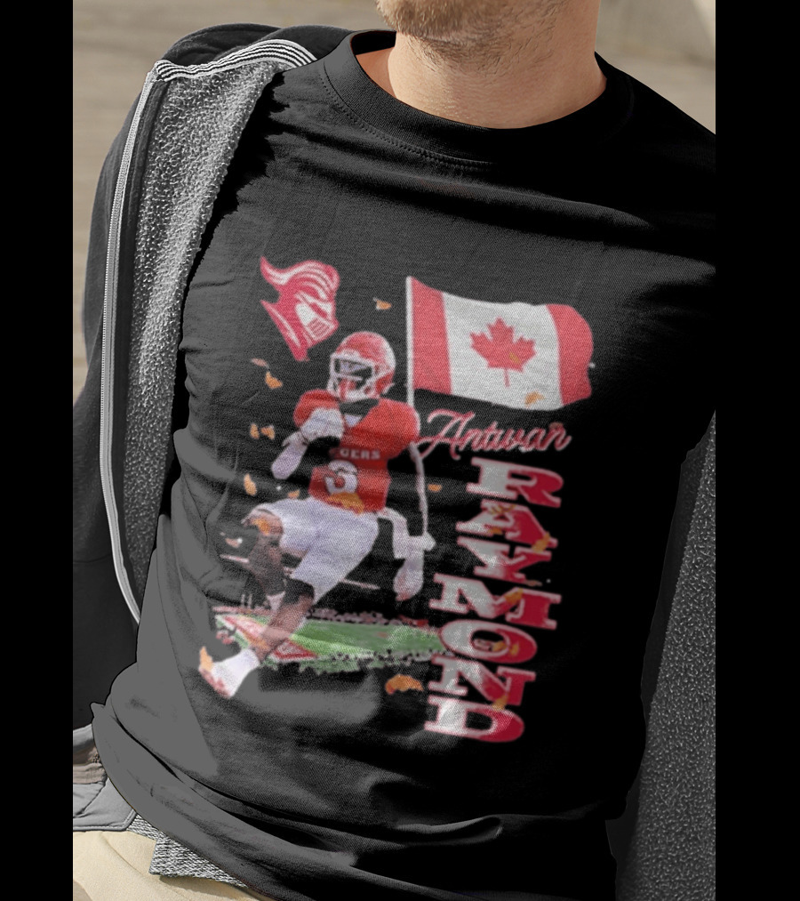 Antwan Raymond Rutgers Scarlet Knights Canadian Flag Football T-Shirt