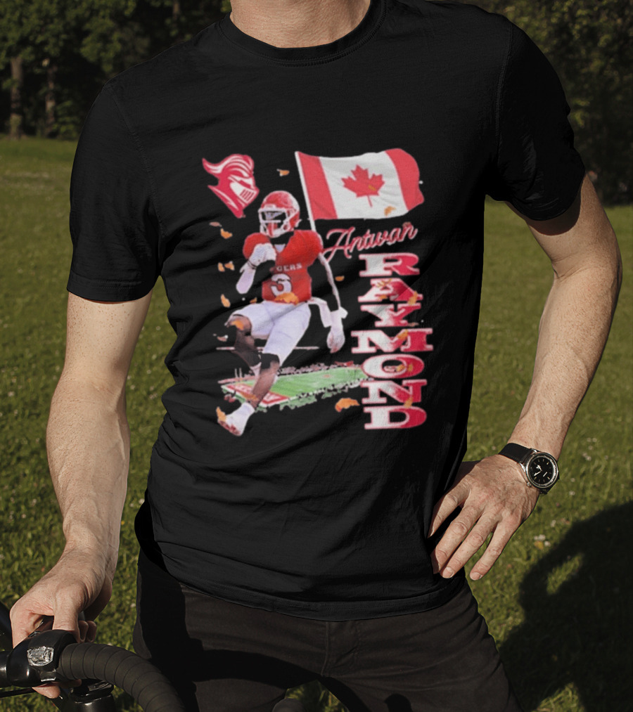Antwan Raymond Rutgers Scarlet Knights Canadian Flag Football T-Shirt