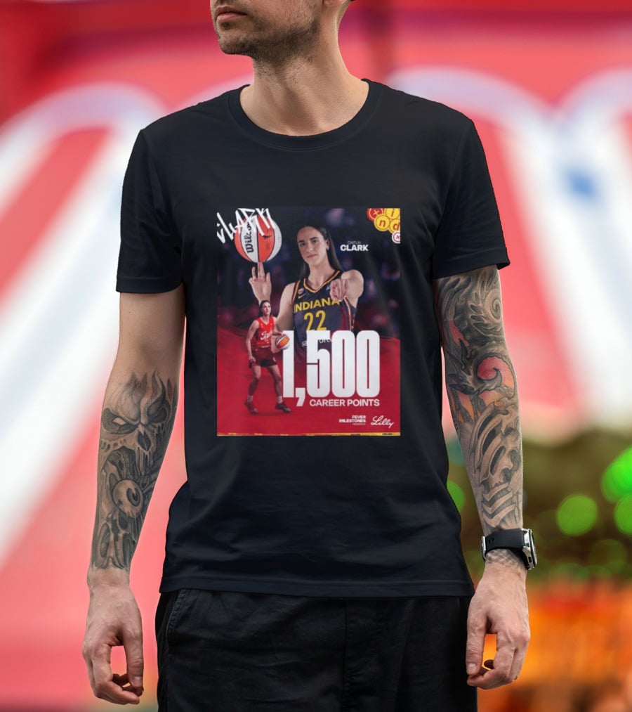 Caitlin Clark Indiana Fever 1500 Career Points Milestone Celebration WNBA Fever Milestones T-Shirt