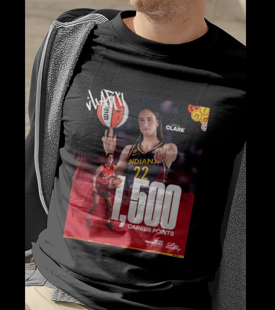 Caitlin Clark Indiana Fever 1500 Career Points Milestone Celebration WNBA Fever Milestones T-Shirt