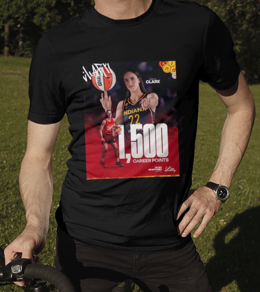 Caitlin Clark Indiana Fever 1500 Career Points Milestone Celebration WNBA Fever Milestones T-Shirt