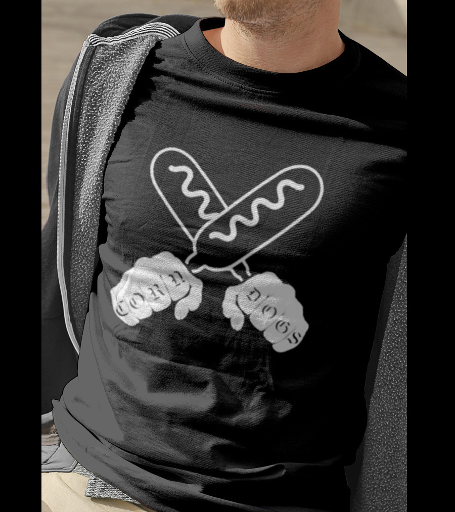 Corndog Knuckles Fun Novelty Design With Crossed Snacks And Fists T-Shirt