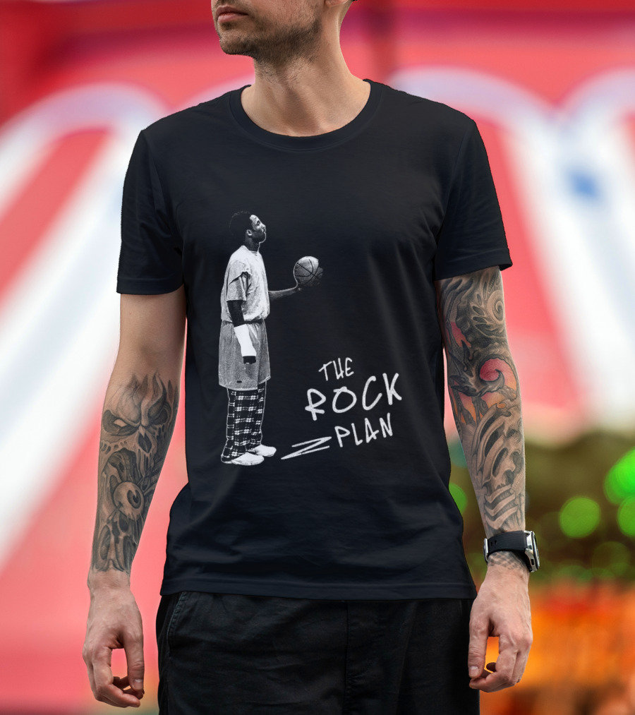 The Rock Plan Street Basketball Vintage Style Player Holding Ball T-Shirt