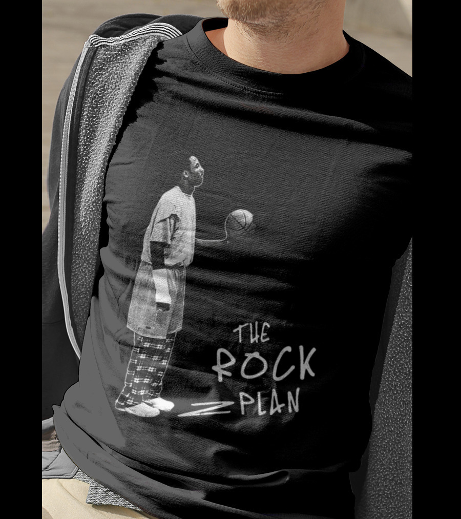 The Rock Plan Street Basketball Vintage Style Player Holding Ball T-Shirt