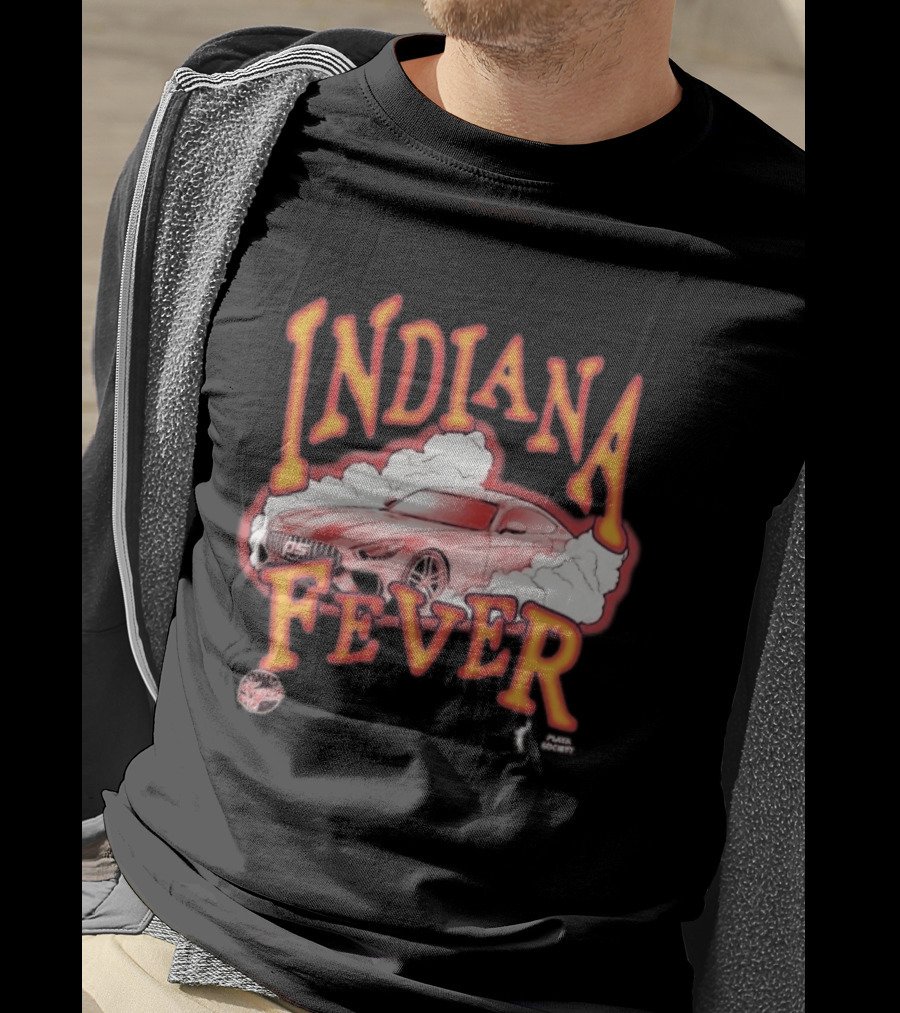 Indiana Fever Playa Society Sketch Car And Smoke T-Shirt