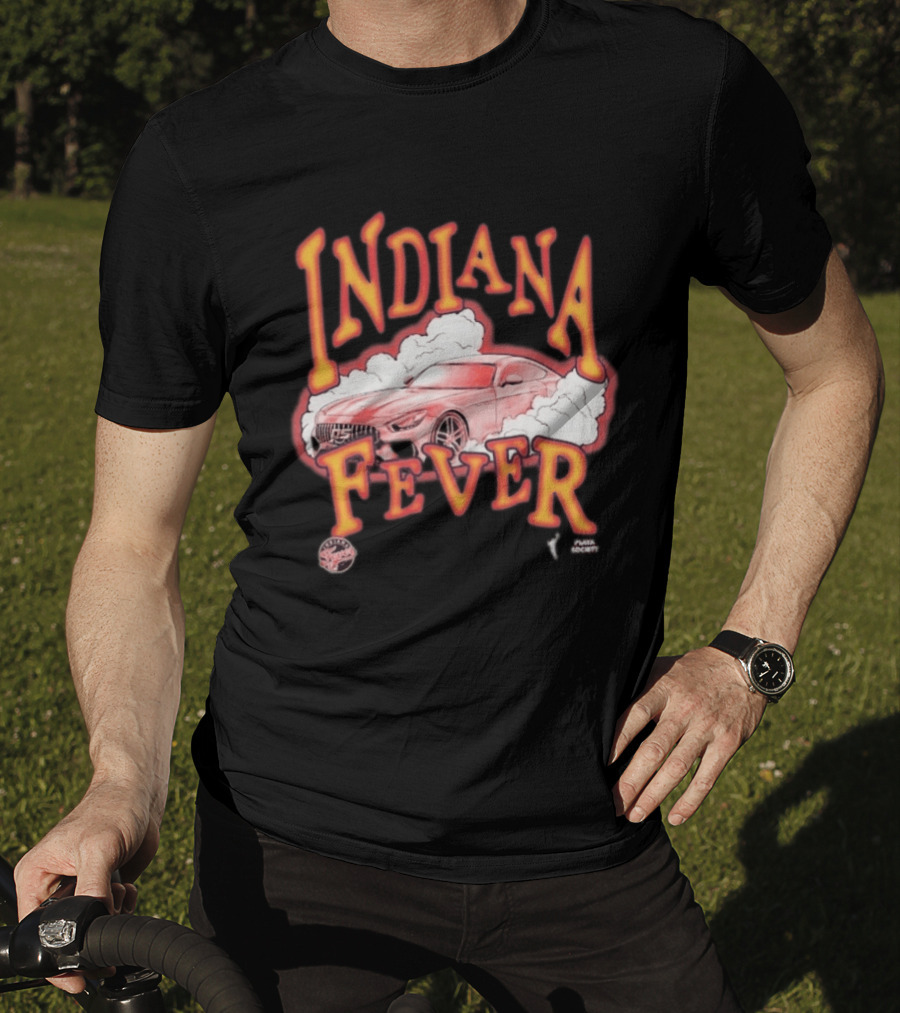 Indiana Fever Playa Society Sketch Car And Smoke T-Shirt