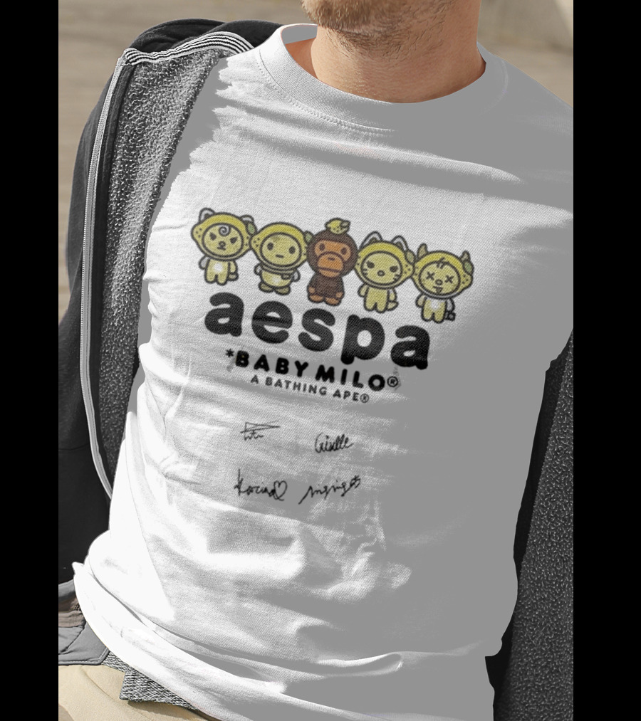 Aespa X Baby Milo A Bathing Ape 2026 Signed Collaboration T-Shirt