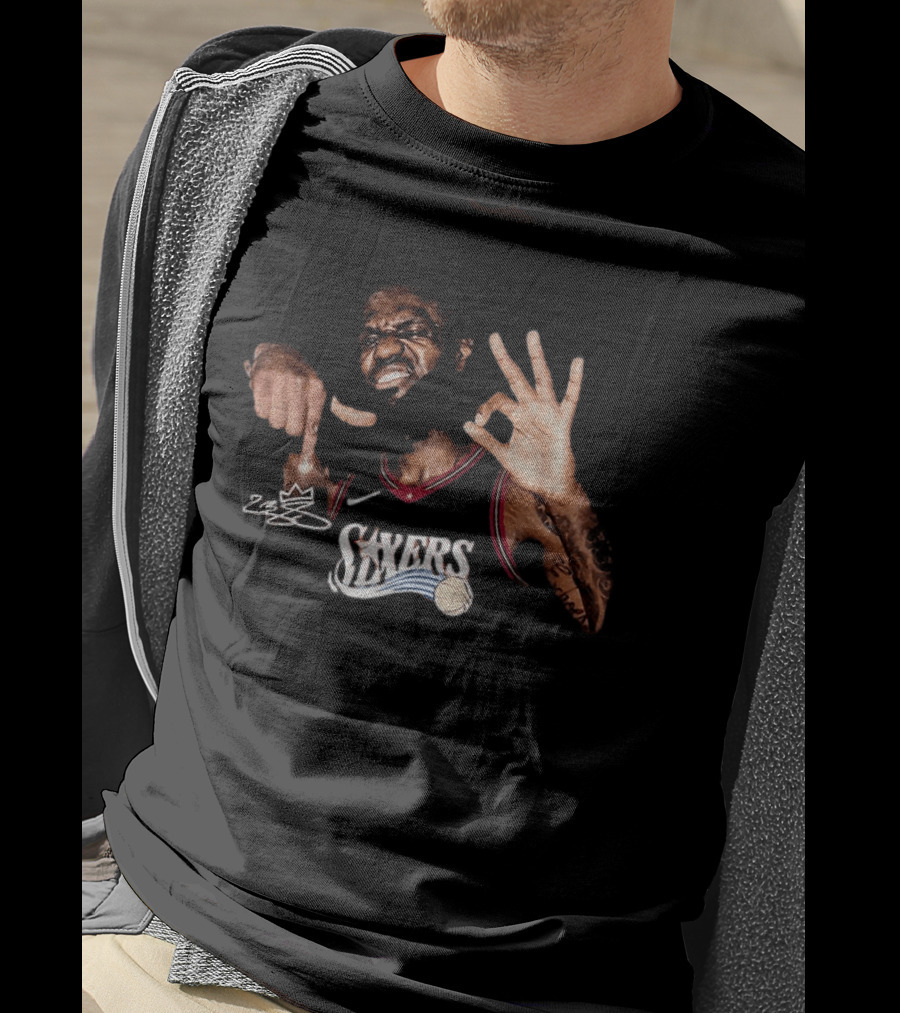 LeBron James Philadelphia 76ers Sixers OK Basketball Image T-Shirt