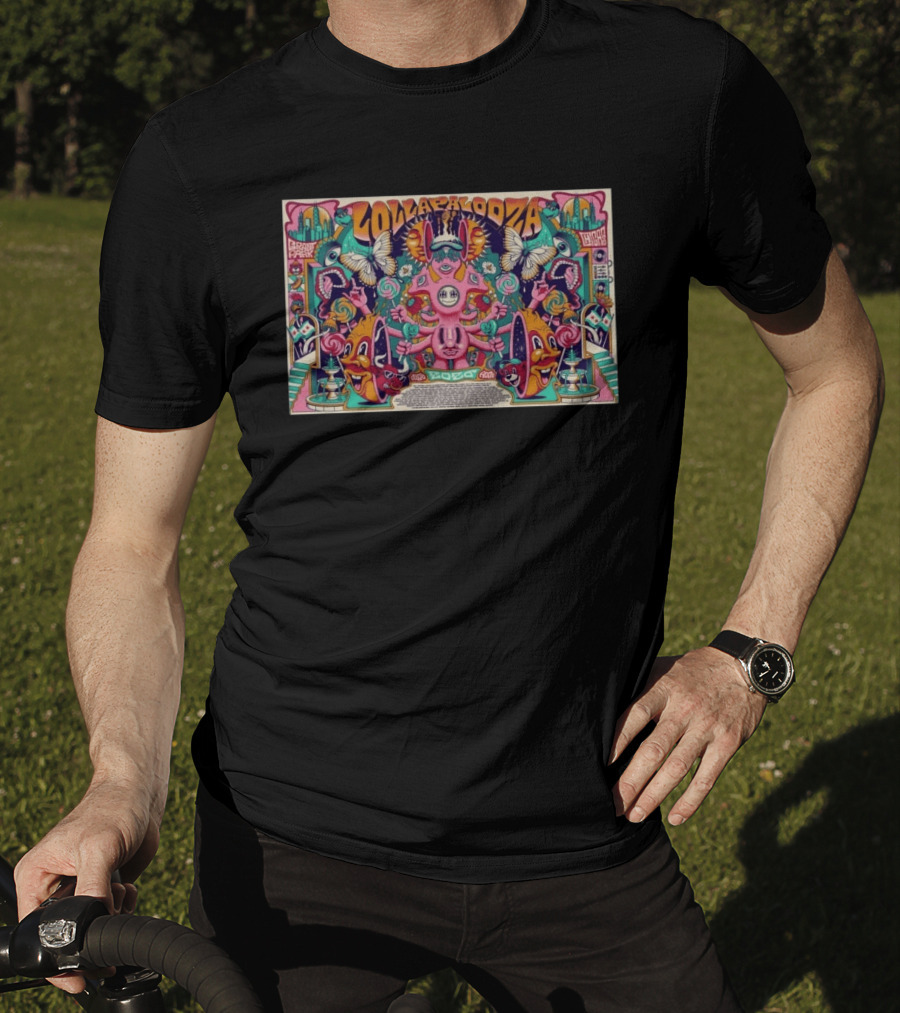 Lollapalooza Grand Park Chicago August 02 2026 Exclusive Vibrant Psychedelic Illustrations T-Shirt