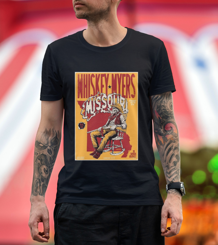 Whiskey Myers Missouri Tour 2026 Kansas City Morton Amphitheater July 30 Straight Outta ETX T-Shirt