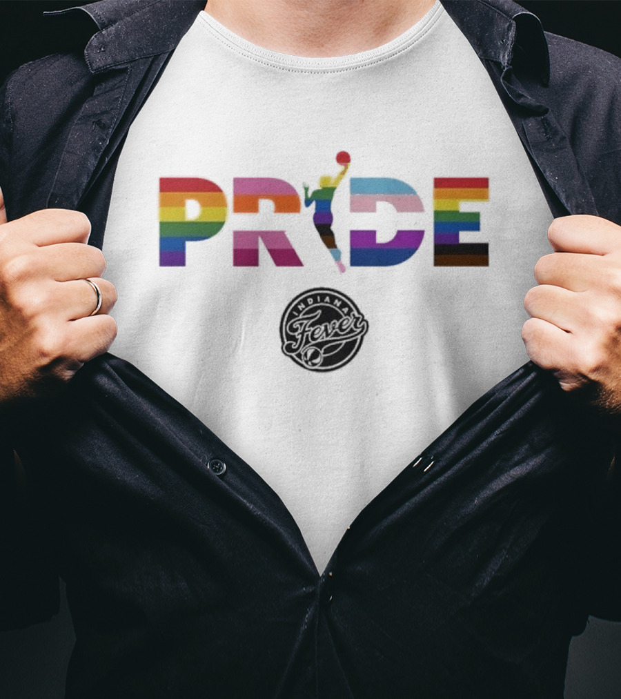 Indiana Fever WNBA Pride Rainbow Basketball Celebration T-Shirt