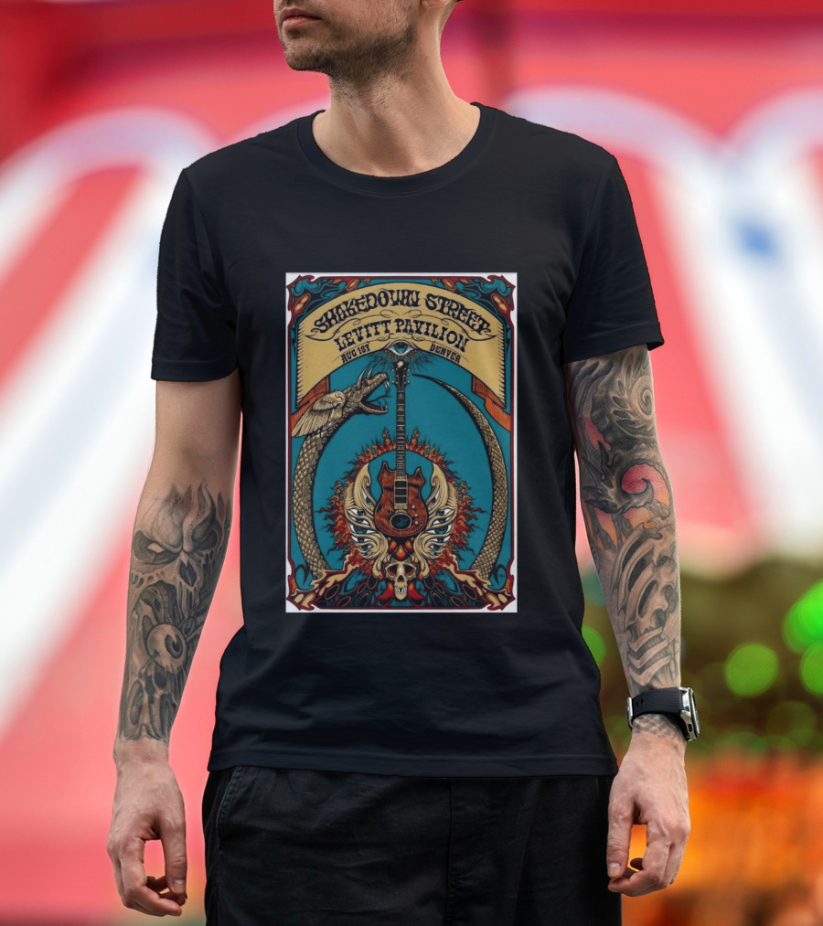 Shakedown Street Levitt Pavilion Aug 1 Denver 2026 Snake Guitar Skull T-Shirt