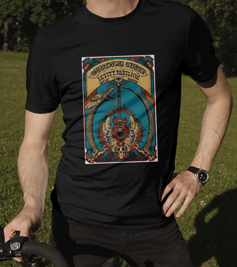 Shakedown Street Levitt Pavilion Aug 1 Denver 2026 Snake Guitar Skull T-Shirt
