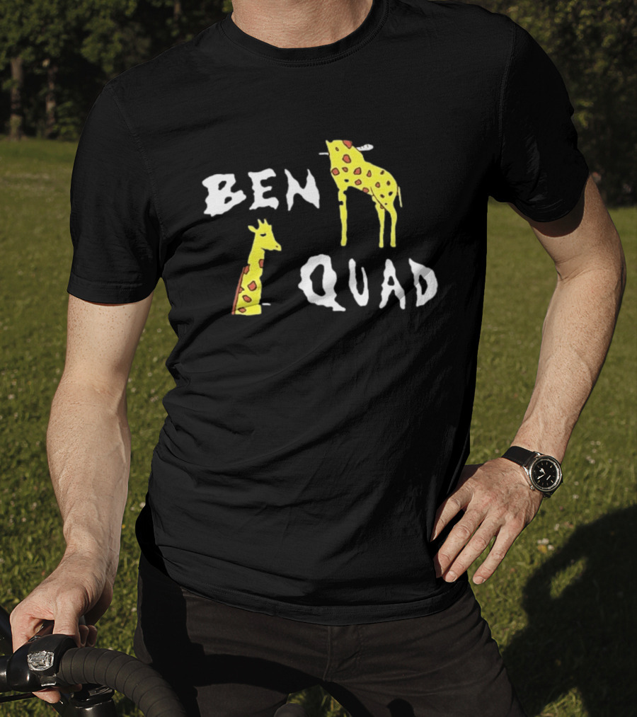 Ben Quad Giraffe Illustration Fun Cartoon T-Shirt