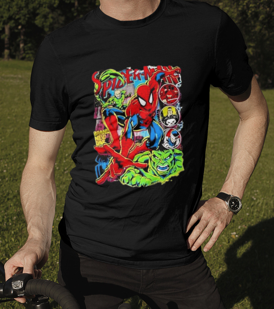 Spider Man Marvel Hulk Punisher Scorpion Ninja Brand New Day T-Shirt