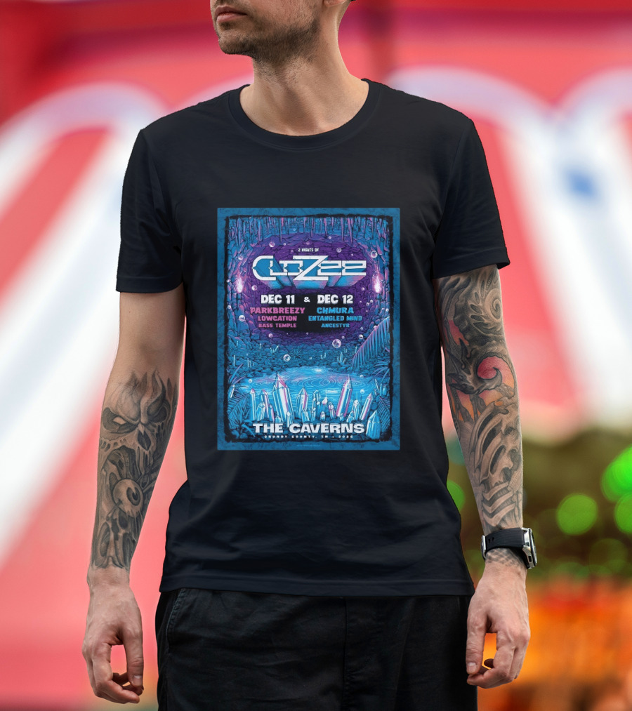 2 Nights Of CloZee The Caverns Grundy County TN Dec 11 12 2026 Parkbreezy Lowcation Bass Temple Chmura Entangled Mind Ancestryr T-Shirt