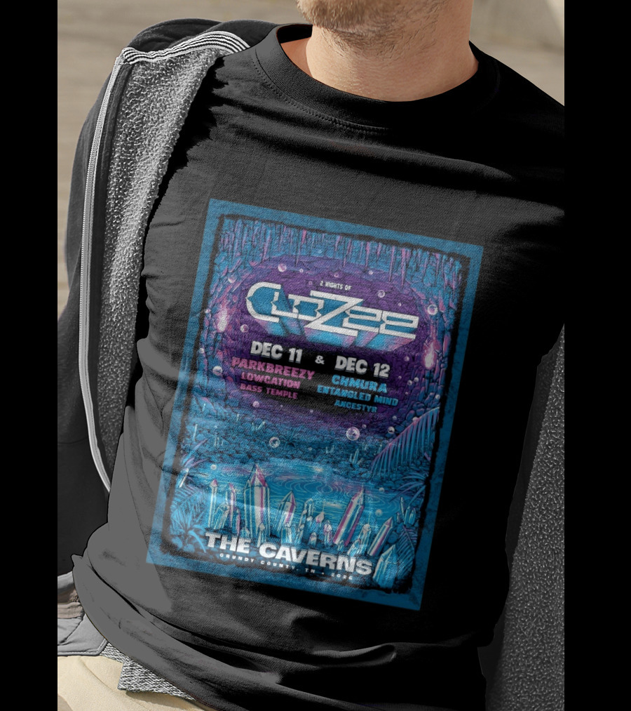 2 Nights Of CloZee The Caverns Grundy County TN Dec 11 12 2026 Parkbreezy Lowcation Bass Temple Chmura Entangled Mind Ancestryr T-Shirt