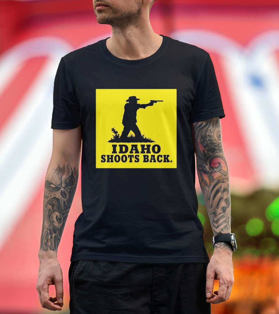 Idaho Shoots Back Cowboy Silhouette Retro Humor T-Shirt