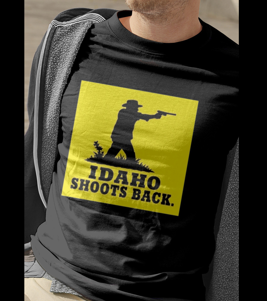 Idaho Shoots Back Cowboy Silhouette Retro Humor T-Shirt