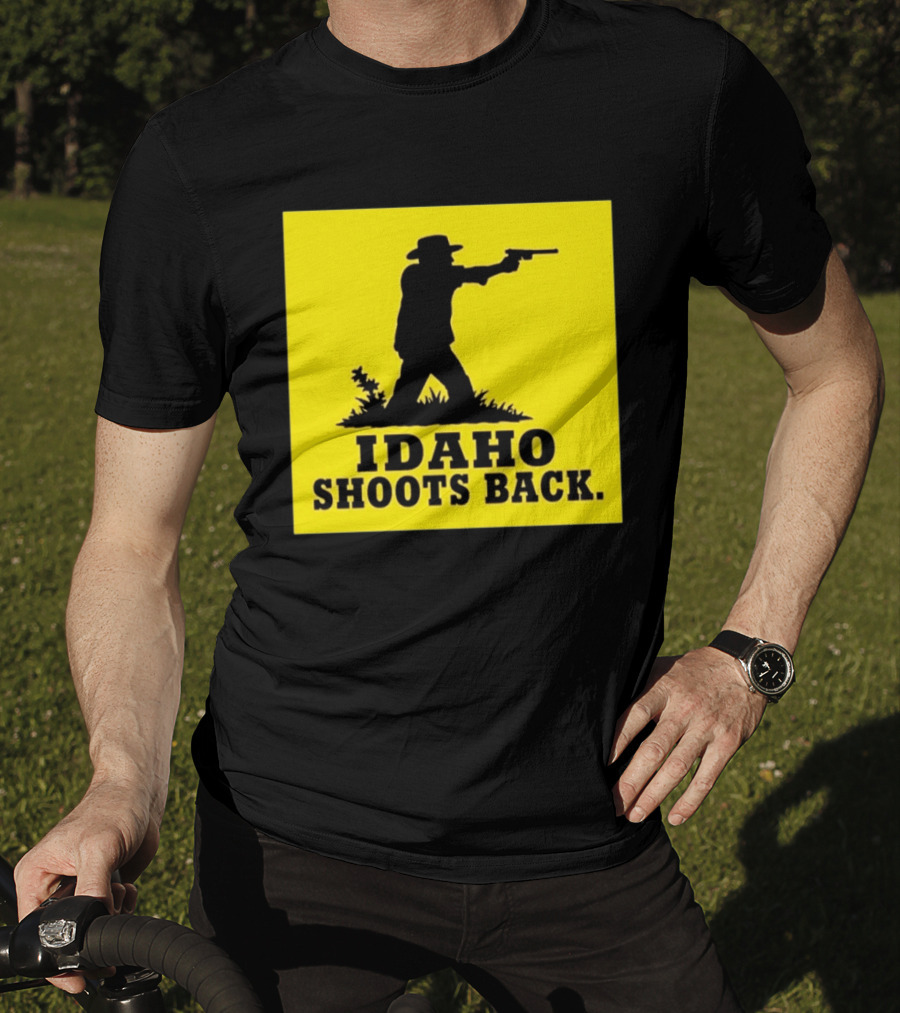 Idaho Shoots Back Cowboy Silhouette Retro Humor T-Shirt