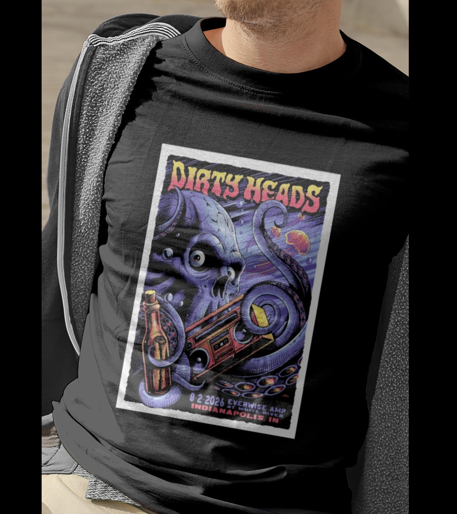 Dirty Heads Aug 2 2026 Everwise Amp Indianapolis IN Alien Octopus T-Shirt