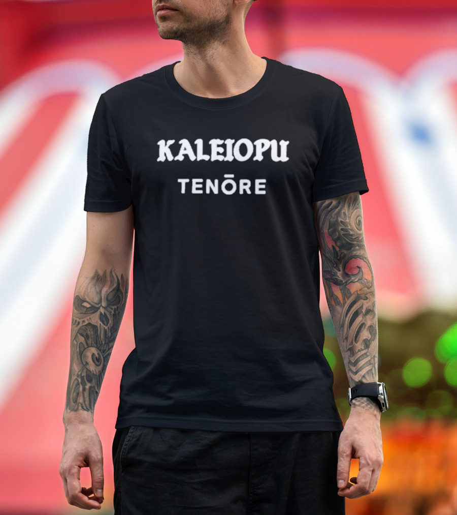 Kaleiopu Tenore Bold Text Style White T-Shirt
