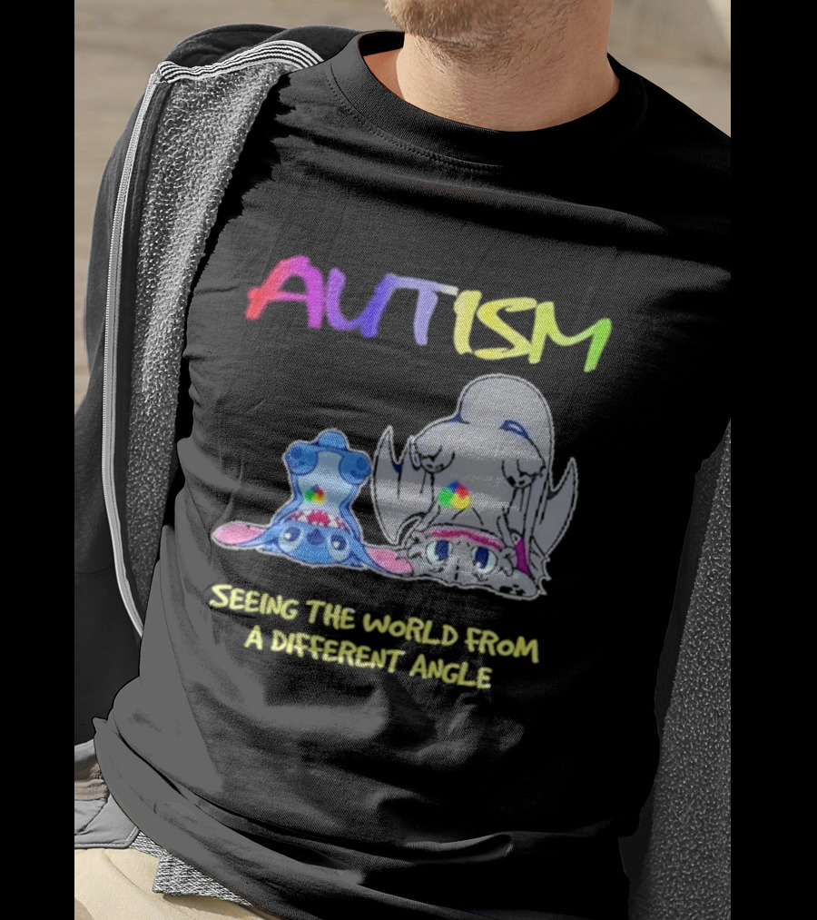 Autism Seeing The World From A Different Angle Toothless Stitch T-Shirt